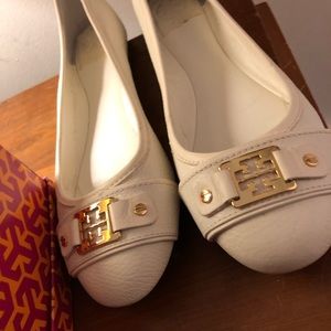 Tory Burch Clines Ballet-Tumbled Leather Flats